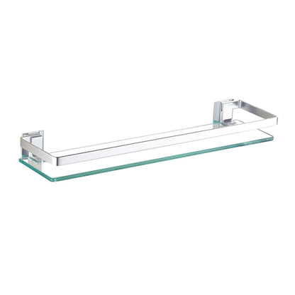 Mgchowue Glass Bathroom Shelf, Glass Shelf Wall Shelf 60 80cm Bathroom Shelf Storage Rack - with chrome rail & 8mm tempered glass bathroom shelf
