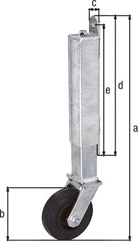 Albert's 416850 gate roller | for light gates | up to 70 kg | for screwing on | hot-dip galvanized | height 400 mm | roller Ø 100 mm