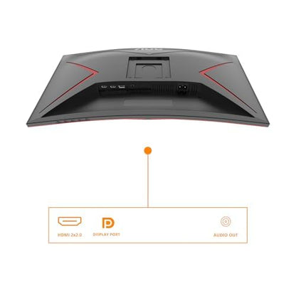 AOC Gaming CQ27G2SE - 27-inch QHD Curved Monitor, FreeSync Premium (2560x1440, 165 Hz, HDMI 1.4, DisplayPort 1.2) black-red