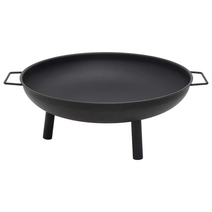 vidaXL Fire Pit Outdoor Patio Garden Fireplace Campfire Fire Basket Terrace BBQ Fire Bowl Steel 67.5x58x22.5cm