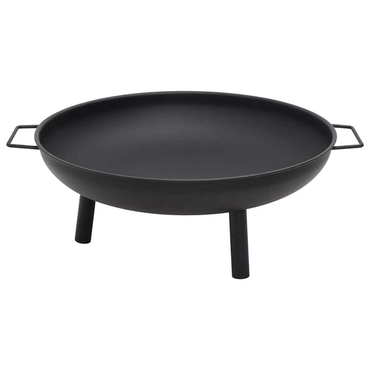 vidaXL Fire Pit Outdoor Patio Garden Fireplace Campfire Fire Basket Terrace BBQ Fire Bowl Steel 67.5x58x22.5cm