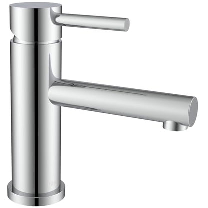Kelleria Bathroom Faucet Chrome, Stainless Steel Washbasin Tap with 80mm Spout Height Bathroom Fixtures Water-Saving, Faucet Basin Hot and Cold Adjustable, Easy Installation Including Accessories