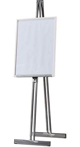 ASP Steel tube easel, approx. 175 cm tall, with support angle, available in 4 colors (natural steel)