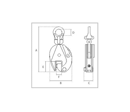2t Vertical lifting clamp with swivel eye sheet gripper sheet clamp gripper Vertical lifting gripper Swivel eye clamp