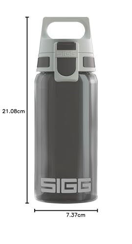 SIGG - Kids Water Bottle - Viva One Anthracite - Suitable for Carbonated Drinks - Leak-proof - Dishwasher Safe - BPA-free - Sports & School - Gray - 0.5L