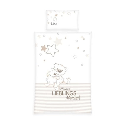 Herding baby bedding, personalized with name, favorite person, 40 x 60 cm + 100 x 135 cm