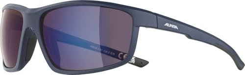 ALPINA DEFEY - Mirrored and shatterproof sports and bike goggles with 100% UV protection for adults, miracle-blue matte