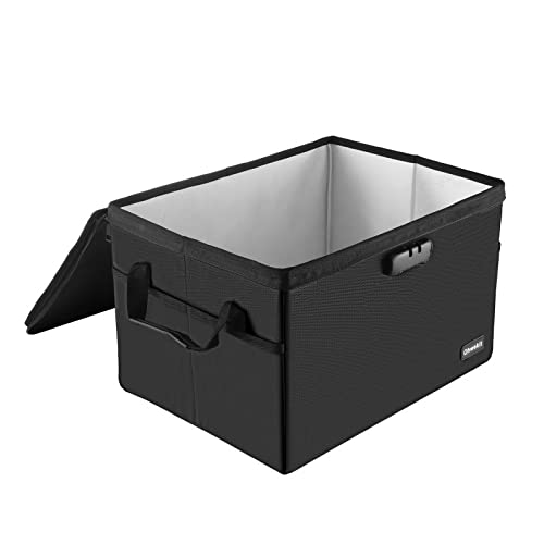Hodufy Large (409 x 322 x 270 mm) Fireproof Safe Cash Box (2000℉), Waterproof and Fireproof Document Box, Bankers box with lock, collapsible storage box for hanging letters.