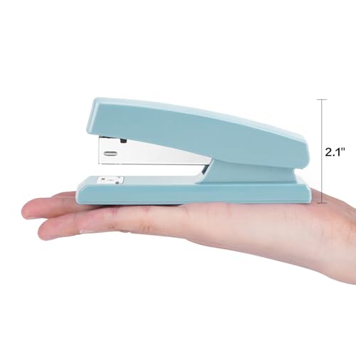 Desktop stapler with 640 staples, office stapler, 25 sheet capacity, blue.