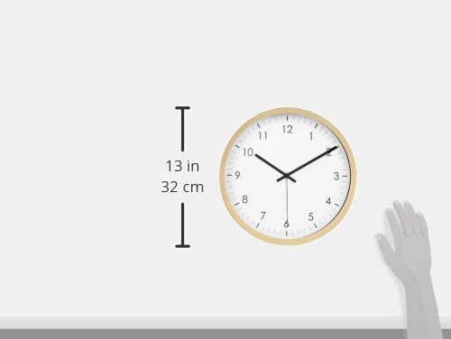 Amazon Basics - Wall Clock, Traditional Design, 30.5 cm, Brass Color
