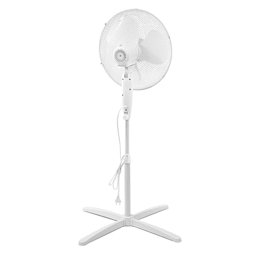 ito electronics ito Pedestal Fan 40 cm diameter white - oscillating + 3 adjustable speeds adjustable height / adjustable tilt angle, 40 x 14 x 125 cm