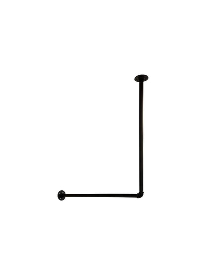 RSR Hangers clothes rail wardrobe industrial design for corner wall ceiling L shape | Width 100 cm x height 50 cm | Clothes rail | Dressing room | Bedroom | Wardrobe | Walk-in closet