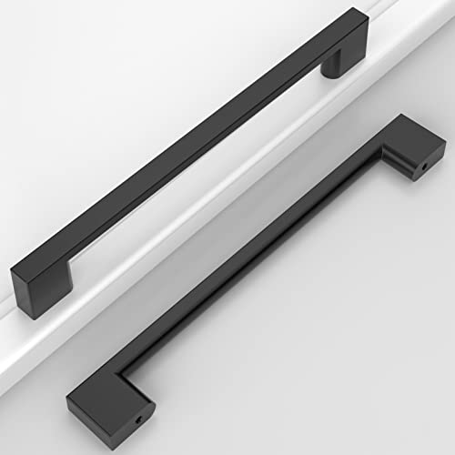 Amerdeco 8 Piece Furniture Handles Black 192mm Hole Spacing Drawer Handles for Kitchen Cabinets Cabinet Handles Drawer Pulls Door Handles for Kitchen Cabinets Wardrobe UK0036
