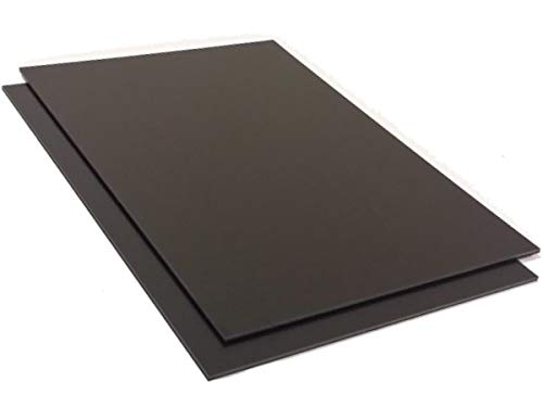 ABS plastic sheet 1mm Black 1000x500mm (100cm x 50cm) Acrylonitrile-Butadiene-Styrene - Made in Germany - One-sided protective film - Top quality - 1 piece