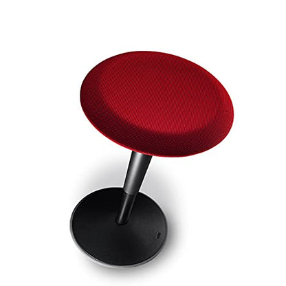 Sedus se:fit, ergonomic stool, standing stool, perching seat, standing aid, red, black, plastic, rubber base, adjustable height 53-80 cm.