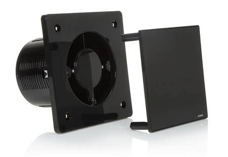 STERR Black Bathroom Fan 125 mm - Bathroom Ventilator - Glass Front - Modern Appearance - BFS125-B - 20 W