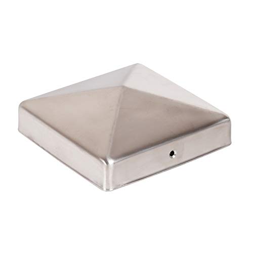 5 x Stainless Steel Pyramid Fence Post Cap 91 x 91 mm