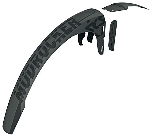 SKS GERMANY MUDROCKER SET fender set for mountain bikes (bicycle accessory made of impact-resistant high-performance plastic, innovative attachment, effective splash protection), black