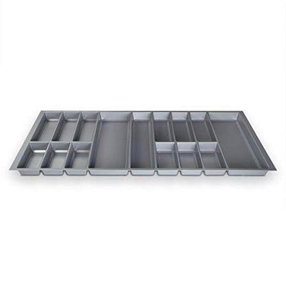 Orga-Box® IV UNIVERSAL cutlery insert cutlery tray silver grey for 120 drawer (473.5 x 1126 mm)