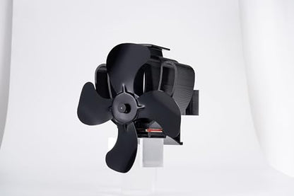 4 Sheets Fireplace Fan with Clamp, Stove Fan environmentally friendly on the chimney, Fan for fireplace for wood stove/firewood/fireplace/stove pipe