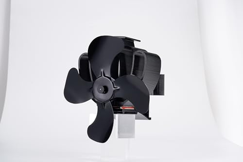 4 Sheets Fireplace Fan with Clamp, Stove Fan environmentally friendly on the chimney, Fan for fireplace for wood stove/firewood/fireplace/stove pipe