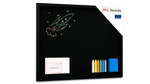 ALLboards chalkboard with black painted wooden frame 120x90cm, writing board, chalk + accessory set, for hanging on wall, blackboard, ideal for gastronomy.