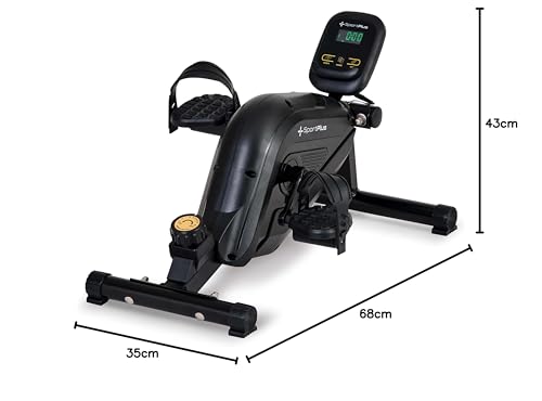 SportPlus leg trainer for home & office, mini home trainer with magnetic brake & 8 resistance levels, with training computer, extra wide pedals, app compatible | exercise bike | mini bike