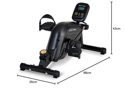 SportPlus leg trainer for home & office, mini home trainer with magnetic brake & 8 resistance levels, with training computer, extra wide pedals, app compatible | exercise bike | mini bike