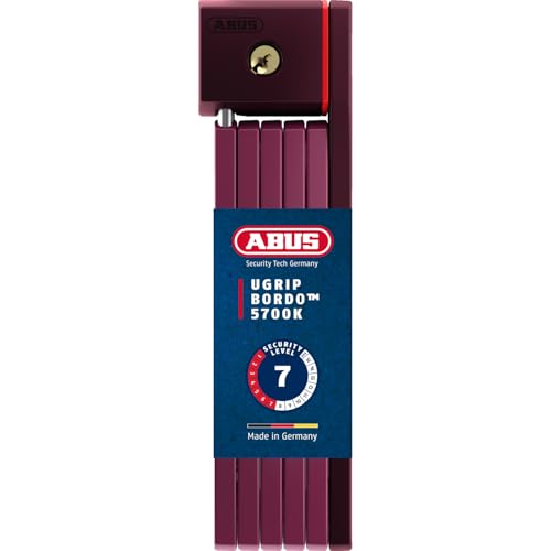 ABUS folding lock Bordo uGrip 5700K SH with holder - bike lock with 5mm thick bars - ABUS security level 7 - 80cm - Core Violet