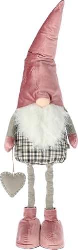 CREOLOGIC XXL Santa Claus Figure 130 cm · Telescopic legs · Christmas decoration · Nordic Santa Claus · Decoration · Decorative figures · Christmas elf man · Gnome (pink)