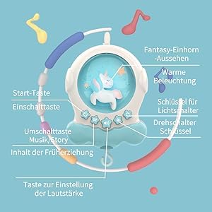 Eners Baby Music Mobile Crib, Wind-up Music Box Mobile for Baby Girl Boy, Mobile Holder for Crib Changing Table with Music and Light & Remote Control and Rotation Function (Green)