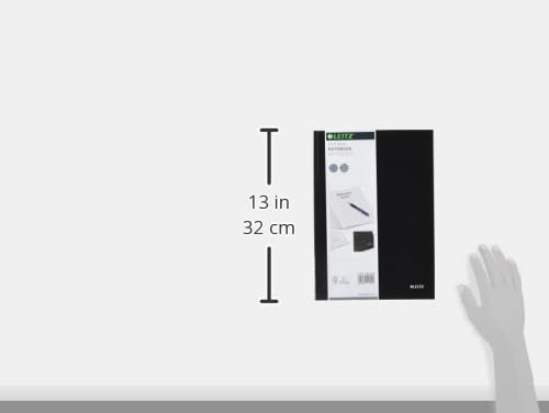 Leitz A4 Notebook, 80 Sheets, Hardcover, Lined Pages, Solid, Black, 46650095 (Pack of 2)