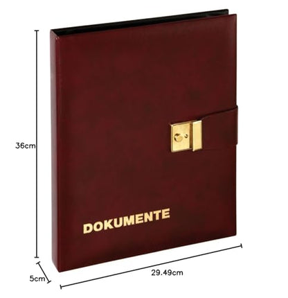 Pagna document folder (document case, 4-ring mechanism, 1-inch) wine red