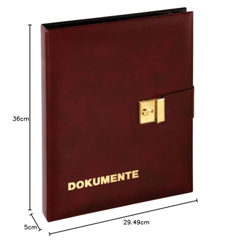 Pagna document folder (document case, 4-ring mechanism, 1-inch) wine red