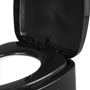 Bonnlo Portable Camping Toilet, Removable Inner Bucket Mobile Toilet with Seat, Lid, and Toilet Paper Holder, for Camping (Black)