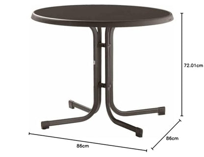 Winner 209/G Boulevard folding table with mecalit pro board Ø 86 cm, steel frame in iron gray, table top slate decor anthracite