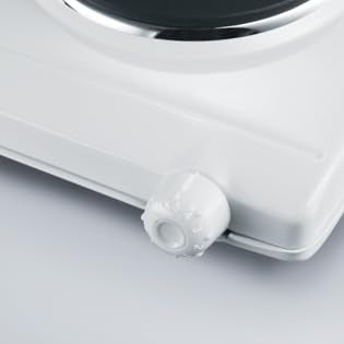 SEVERIN Double Hot Plate for kitchen, office, or camping, small stove with stepless temperature control, camping stove for two pots, white, 2,500W, DK 1042