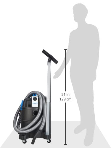 AquaForte Wet/Dry Vacuum - 1400 watts - Plastic tank - 35 liters - 4m hose - Pond and pool cleaning, Black