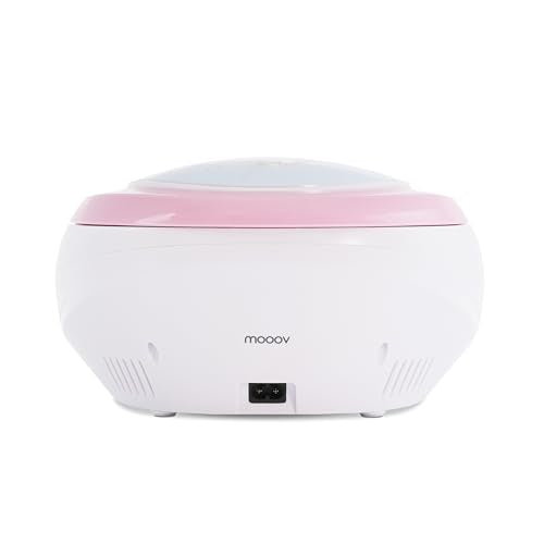 mooov 477407 CD player for kids with speakers, USB, headphone jack, AUX-IN port - Portable boombox CD player - Mains or battery operated - Unicorn design - Pink/white
