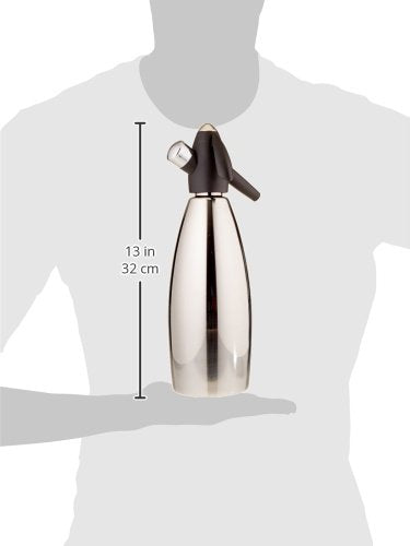 iSi siphon, soda maker for carbonated water, includes stainless steel bottle, adds carbonation to water, ideal for drinks & cocktails, black, 8.5 x 8.5 x 31.5 cm