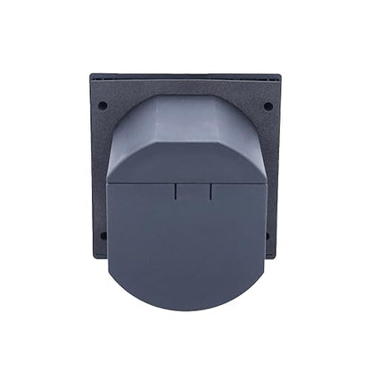 Swabe Camping CEE caravan inlet plug - 230V / 16A outdoor installation plug with hinged cover - 3-pin plug for caravans - outdoor area - IP44 - Made in Germany - Black I 61493