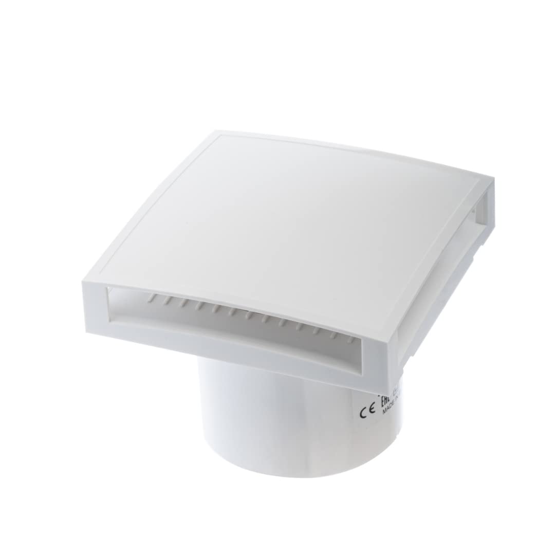 EUROPLAST Ø 125mm white bathroom fan with front cover, quiet operation, switch activation for light.