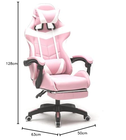 VDD Gaming Chair with Footrest Cyclone Teenagers - Office Chair - Racing Gaming Chair - Pink White
