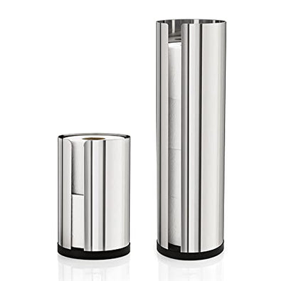 blomus -NEXIO- toilet paper holder made of polished stainless steel, holds up to 4 rolls, modern bathroom accessory without mounting (H / W / D: 45.5 x 13.5 x 13.5 cm, stainless steel, 66658)