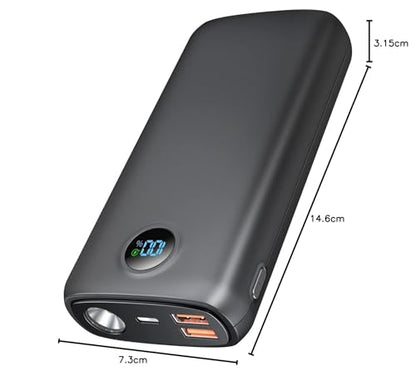 debopo Power Bank, 27000mAh 30W PD3.0 QC4.0 4.5A Fast Charging, USB C Input and Output External Battery with 3W Bright Flashlight, Led Display for Smartphones, Tablets, and more.