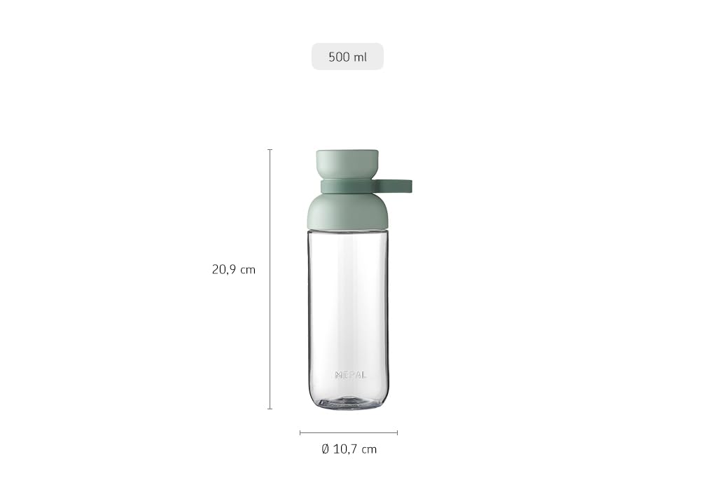 Mepal Personalized Water Bottle with Name - Bottle for Kids and Adults - School & Work - Shockproof, Leakproof - BPA-Free & Dishwasher Safe - 500 ml - Nordic Blue