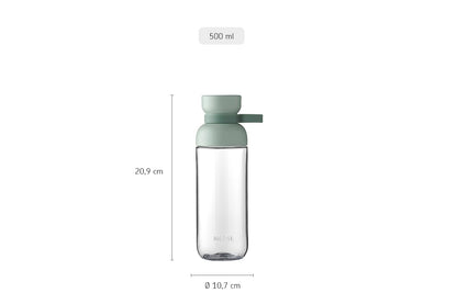 Mepal Personalized Water Bottle with Name - Bottle for Kids and Adults - School & Work - Shockproof, Leakproof - BPA-Free & Dishwasher Safe - 500 ml - Nordic Blue