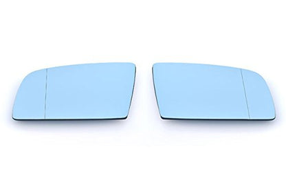 Aspherical blue mirror glasses set, left and right.