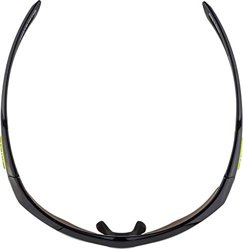 ALPINA NYLOS HR - Mirrored and shatterproof sports & cycling glasses with 100% UV protection for adults, black, One Size