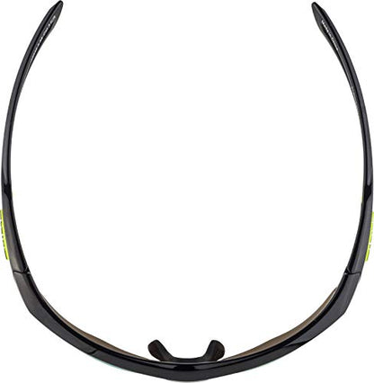 ALPINA NYLOS HR - Mirrored and shatterproof sports & cycling glasses with 100% UV protection for adults, black, One Size
